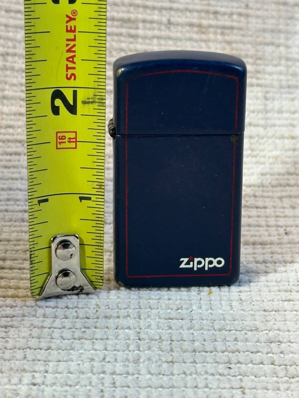 Zippo Blue Matte Lighter Red Trim No Spark Parts Repair USA 039/2 462