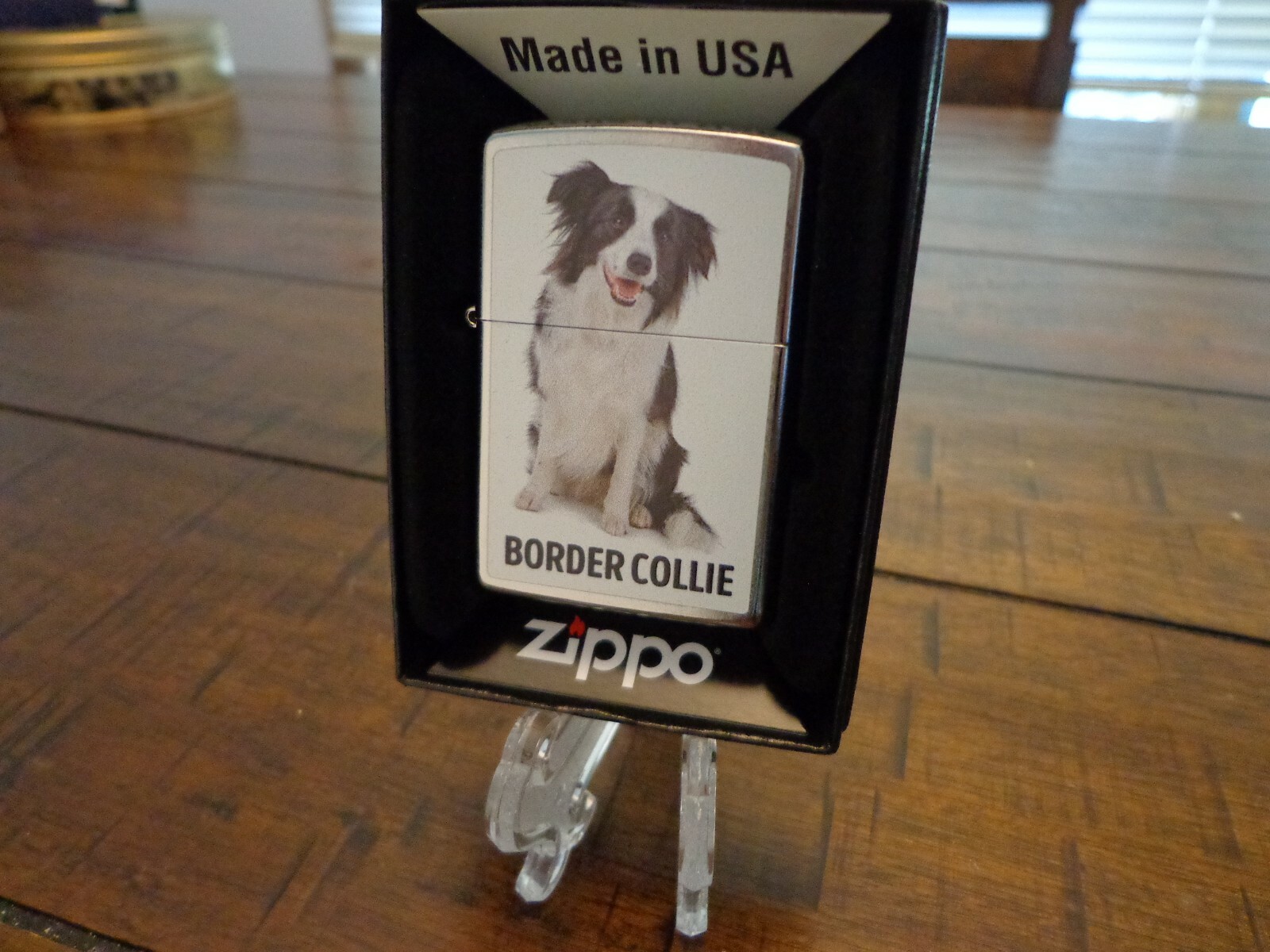 BORDER COLLIE DOG ZIPPO LIGHTER MINT IN BOX