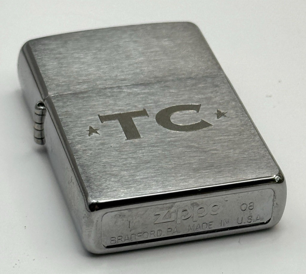 Vintage ZIPPO Lighter Engraved Initials *TC* with Box – NOS – Sticker Sealed