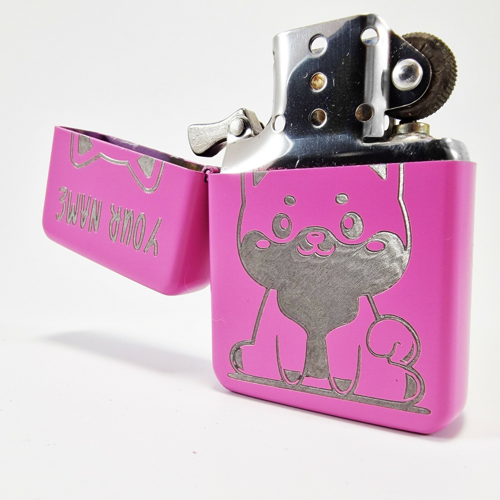 BRAND NEW – DESIGNED BRUSHED STYLED CIGARETTE PETROL LIGHTER – Custom Shiba
