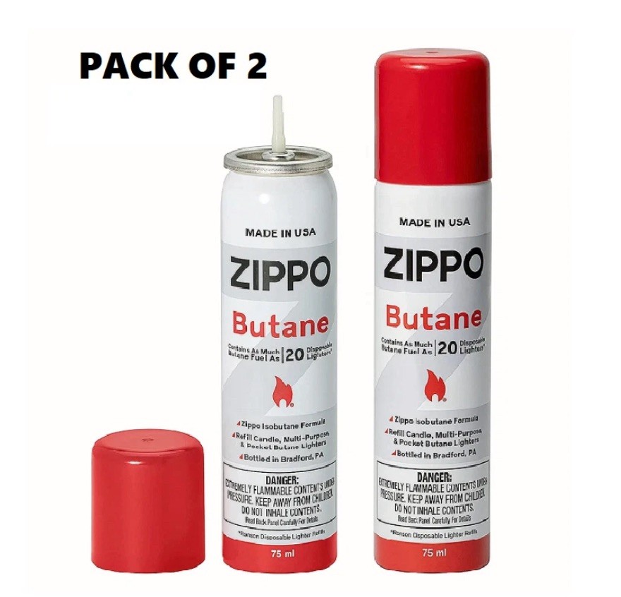 ZIPPO BUTANE FUEL 2.5oz 75 ml Lighter Fluid (PACK OF 2)
