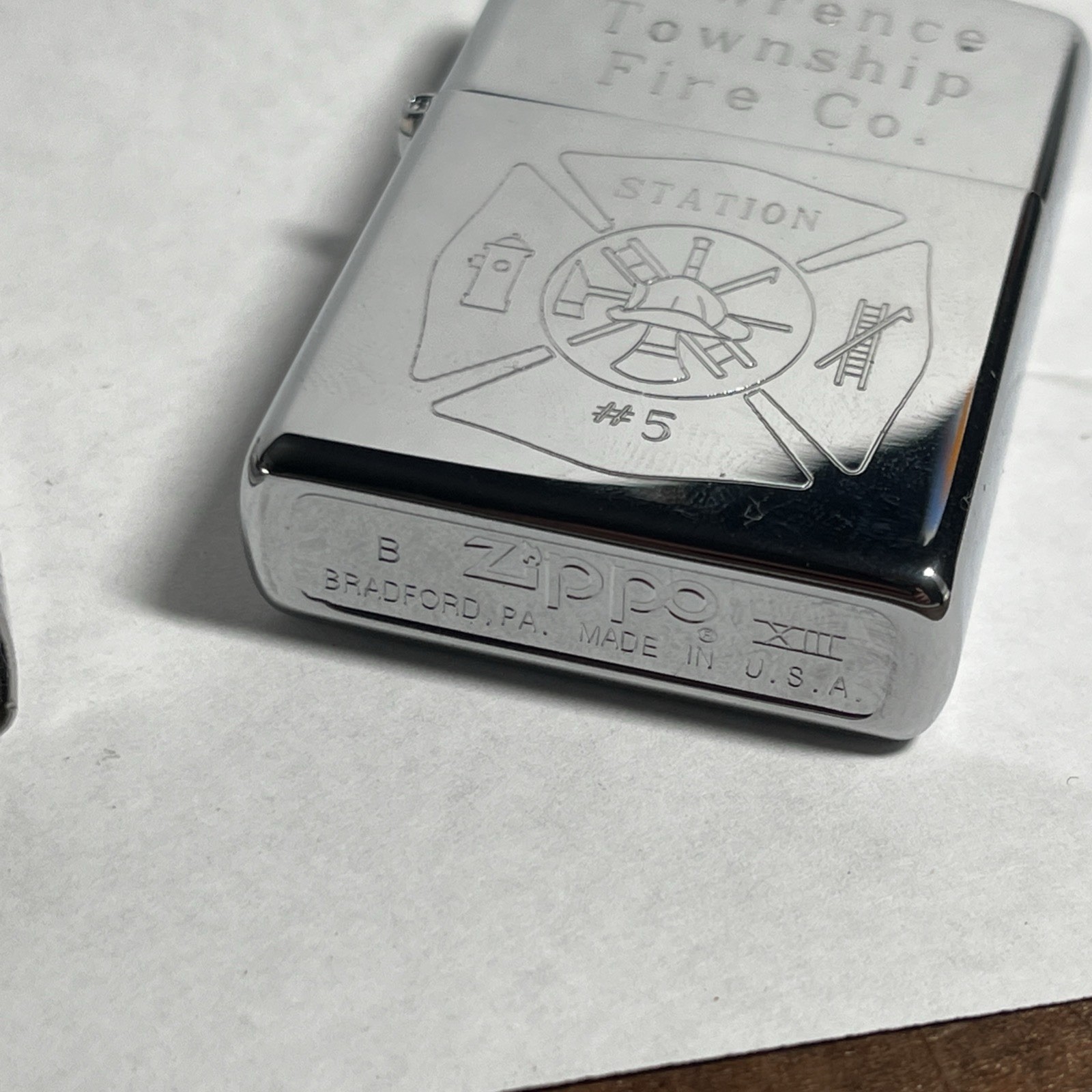 1997 High Polish Zippo Lawrance Township Fire Co. -Plymptonville Pa – J1