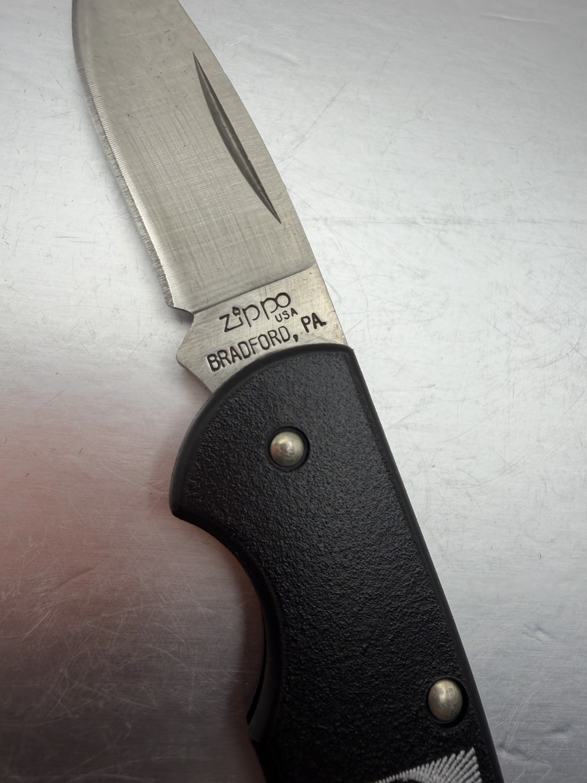 Vintage Snyder National Bank Advertising Stainless Zippo Pocket Knife NEW B51