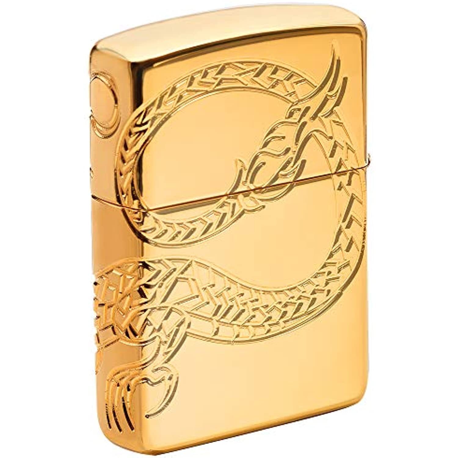Zippo Choice Catalog Chinese Dragon Armor High Polish Gold Plate MultiCut 29265