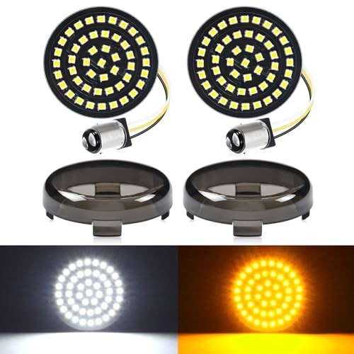 New 1157 LED Motorcycle Front Turn Signals Bulbs 2 Inch Bullet Lights with