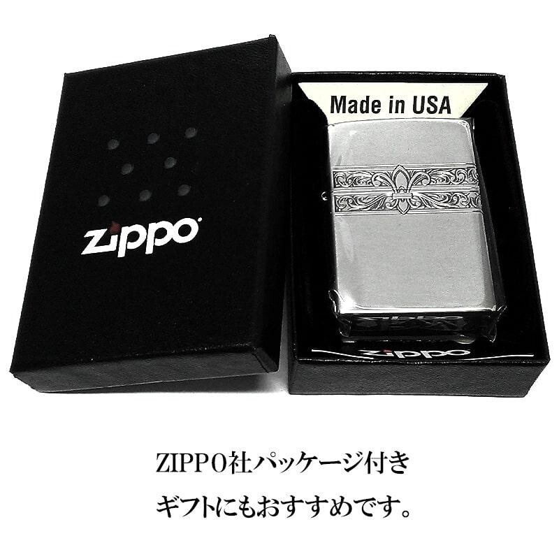 Zippo Oil Lighter Classic Lily Arabesque Silver 2NI-3YURI Regular Case Japan