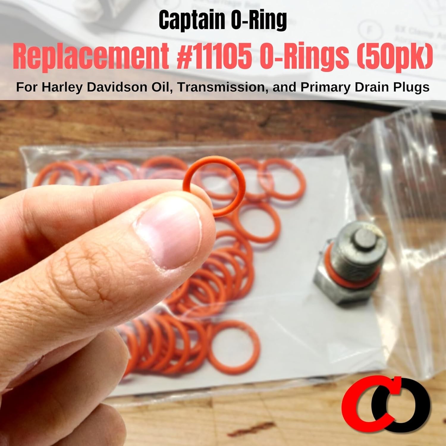Harley Oil Drain Plug O-Ring Replacement Kit 50 Pack Genuine Harley O-Ring Oil