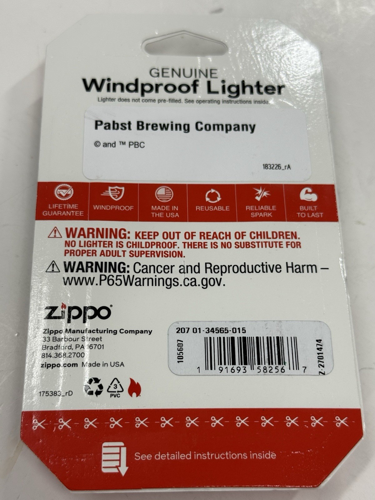 ZIPPO 2024 PABST BLUE RIBBON FINEST BEER LIGHTER NEW IN BLISTER PACK #691