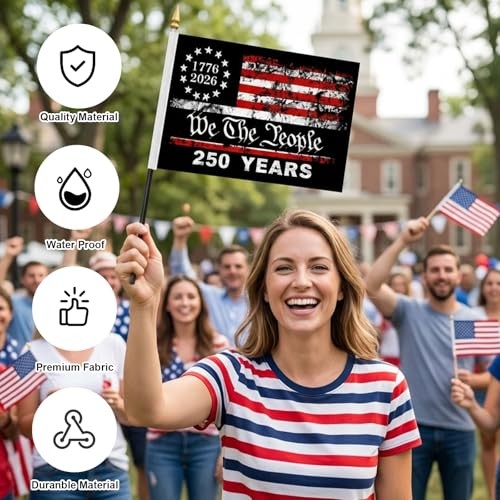 20 Pack American Flags for Outside Decorations – 250 Anniversary USA Flag – 5.51