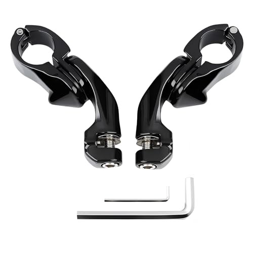 Motorcycle Highway FootPegs Mount Clamp 1 1/4″ Short Angled Black#Clamps#1