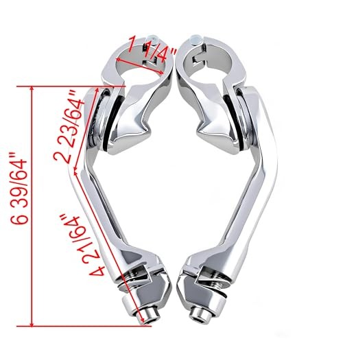Motorcycle 1.25″ (1-1/4″)(32mm) Long Angled Highway Crash Bar Chrome#Clamps#2
