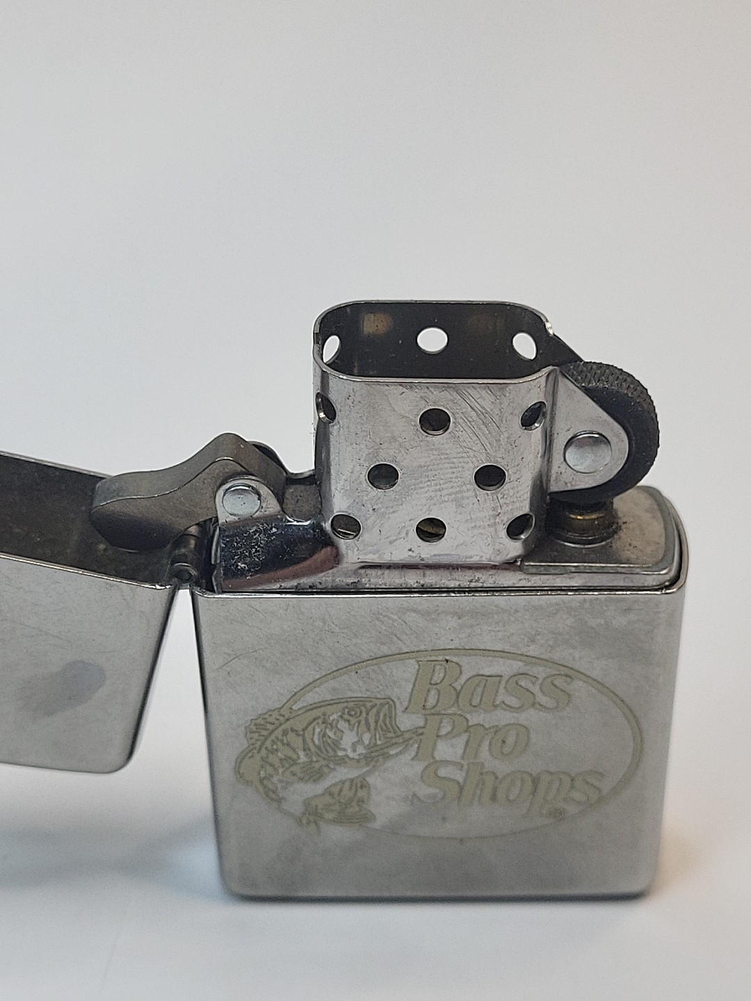Bass Pro Shops Logo Chrome Zippo Lighter Outdoor Fishing Themed