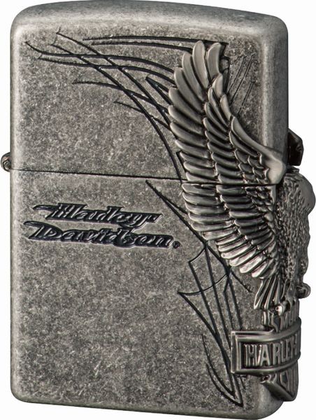Zippo Lighter CASE ONLY HARLEY DAVIDSON HDP-65 Side Metal Silver Black Satin