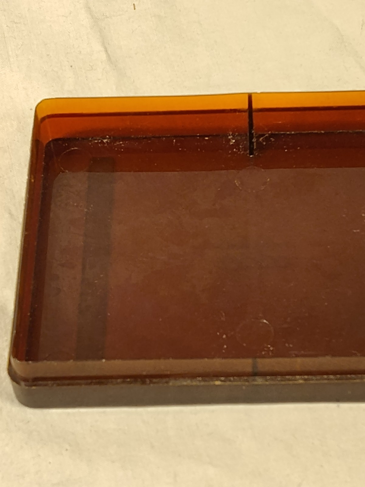 Vintage Zippo Playing Card Box Plastic Amber Double Slot