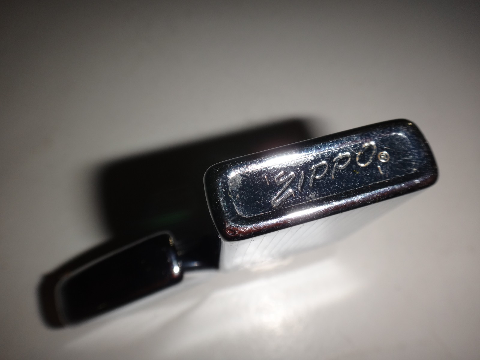 Vintage Year 1972 Zippo Slim Lighter with LUCK and 4 DICES Sticker