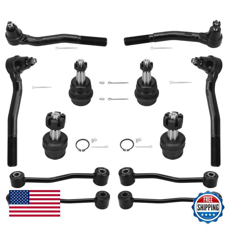 Drivestar Front Rear Suspension Kit Upper Lower Ball Joints Outer Tie Rods Sway