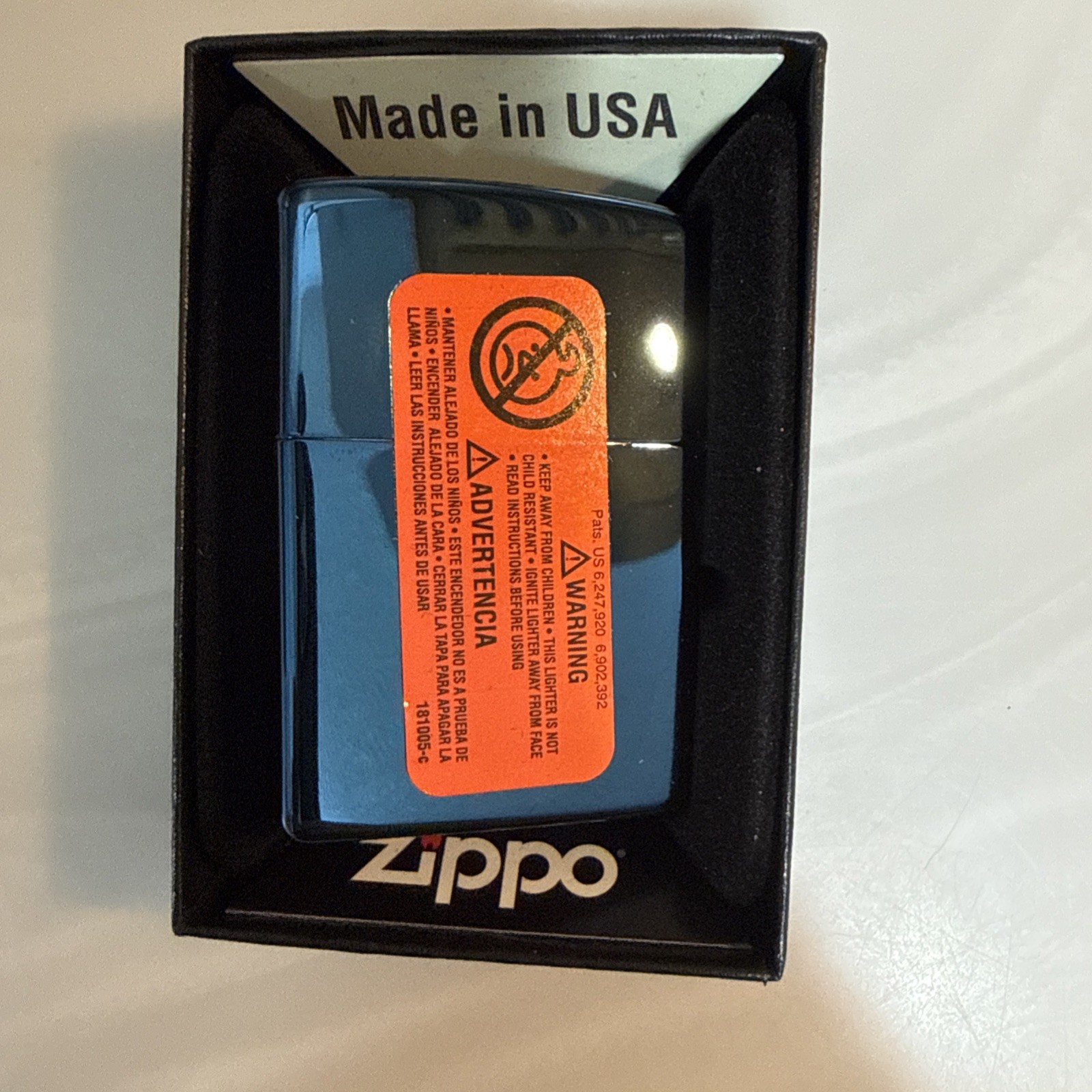 Zippo Lighter Victoria Frances High Polish Blue 49764