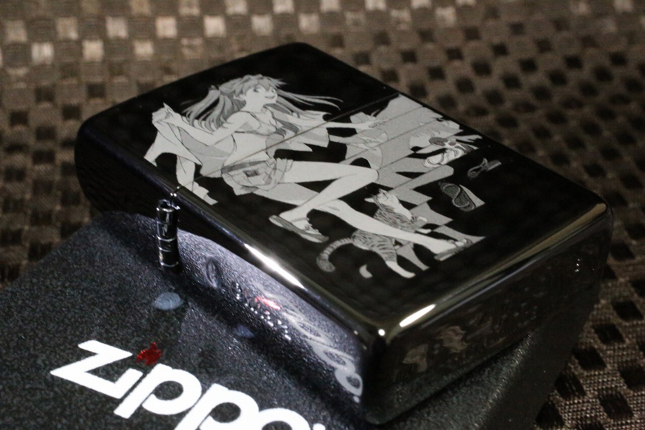 Zippo Evangelion Asuka Radio Eva Black Titanium Serial Number Limited Japan