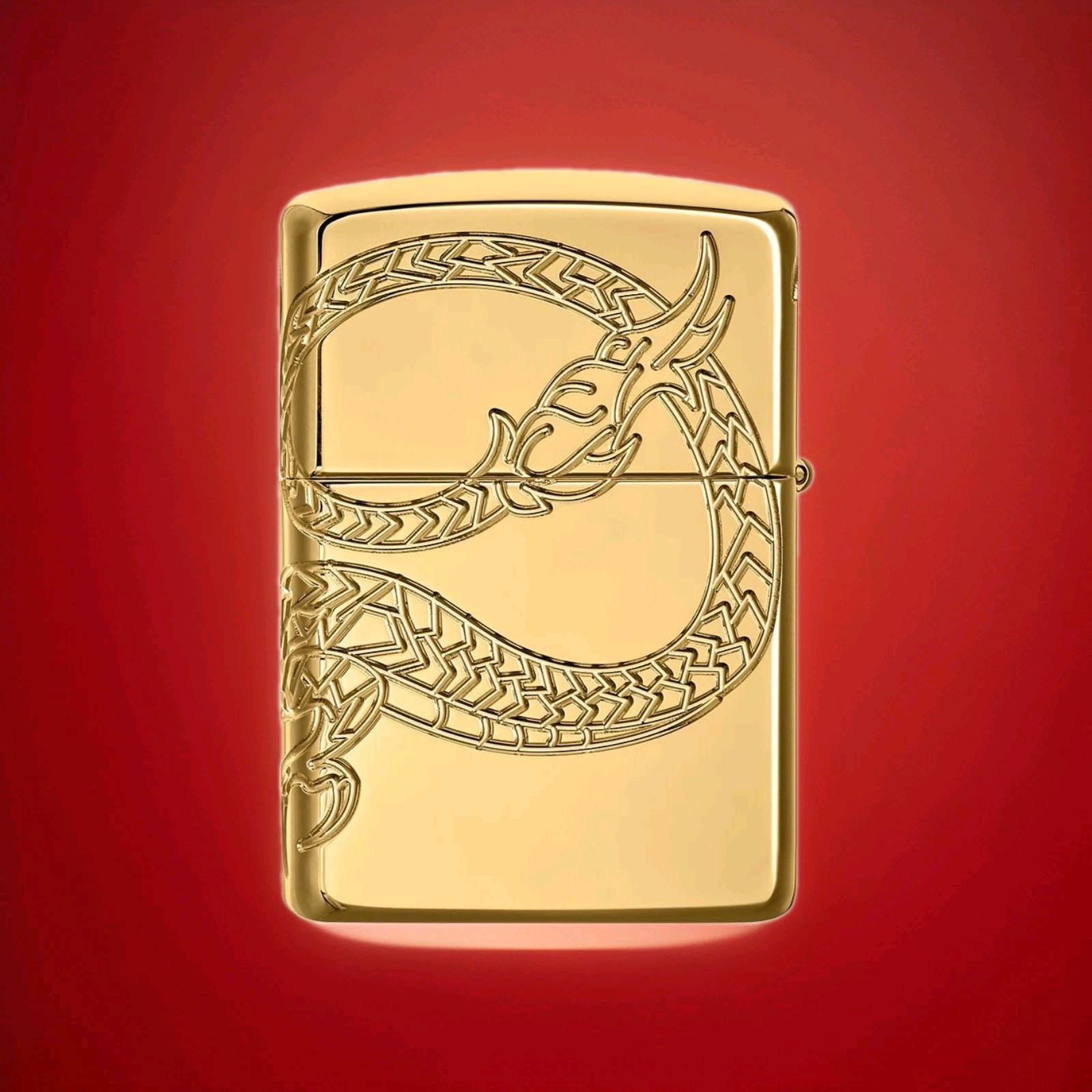 Zippo Lighter 29265 Chinese Dragon ARMOR 360⁰ MultiCut Engraving Gold Plated