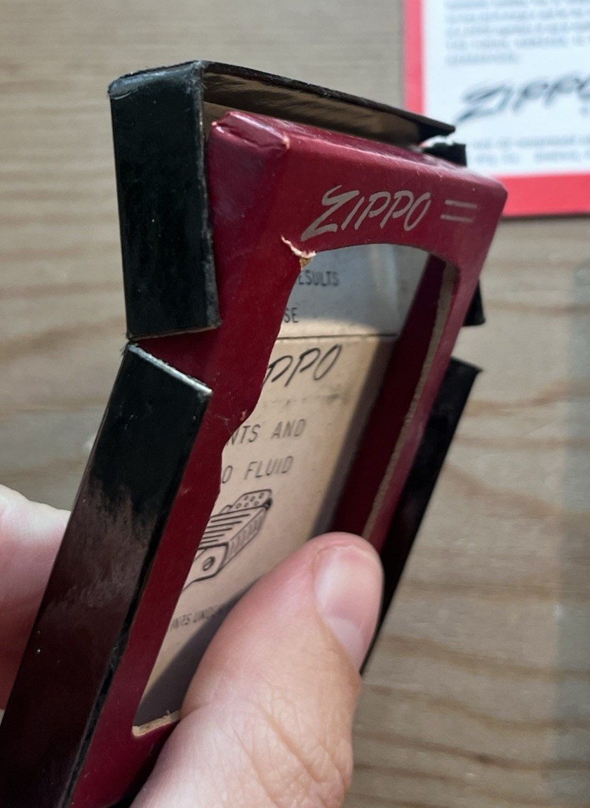 Vintage 1958 Zippo Frontier Ethyl Gasoline Advertising Lighter w/ Original Box
