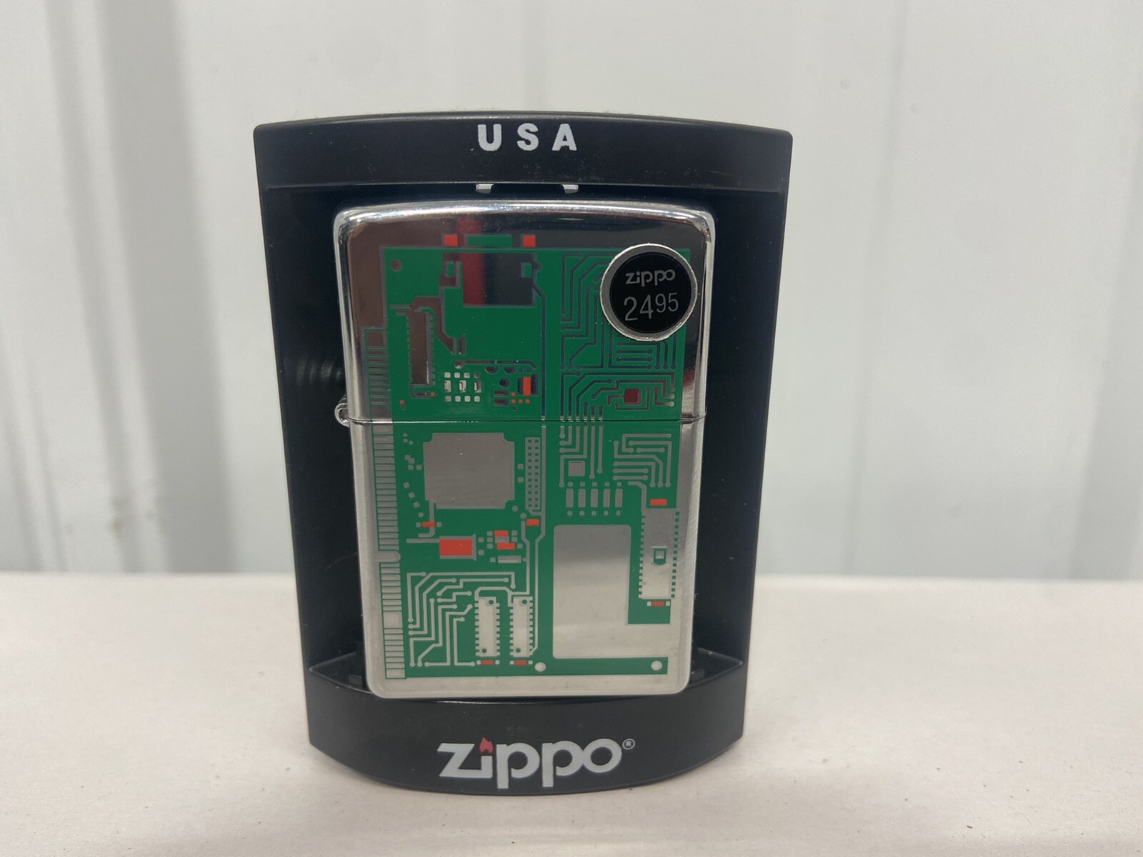 Zippo Lighter 24329 Circuit Board Brushed Crome 2007 Discontinued RARE FREE SHIP
