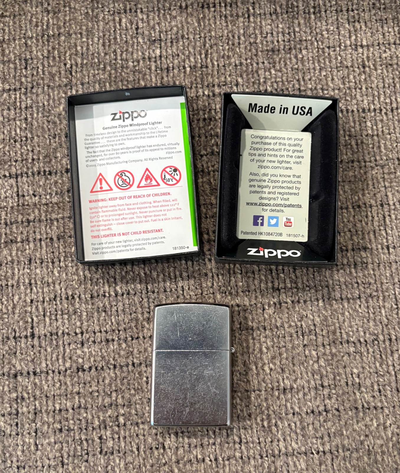 ZIPPO Patriotic bright American Flag Windproof LIGHTER with box