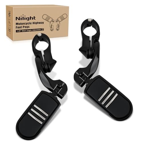 1-1/4″ Motorcycle Highway Pegs For Harley Davidson Short Angled Black #3