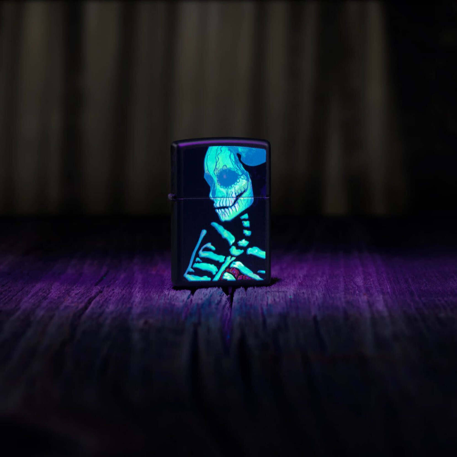 Zippo Windproof Lighter Sugar Skeleton Design Classic Black Matte Finish 48761