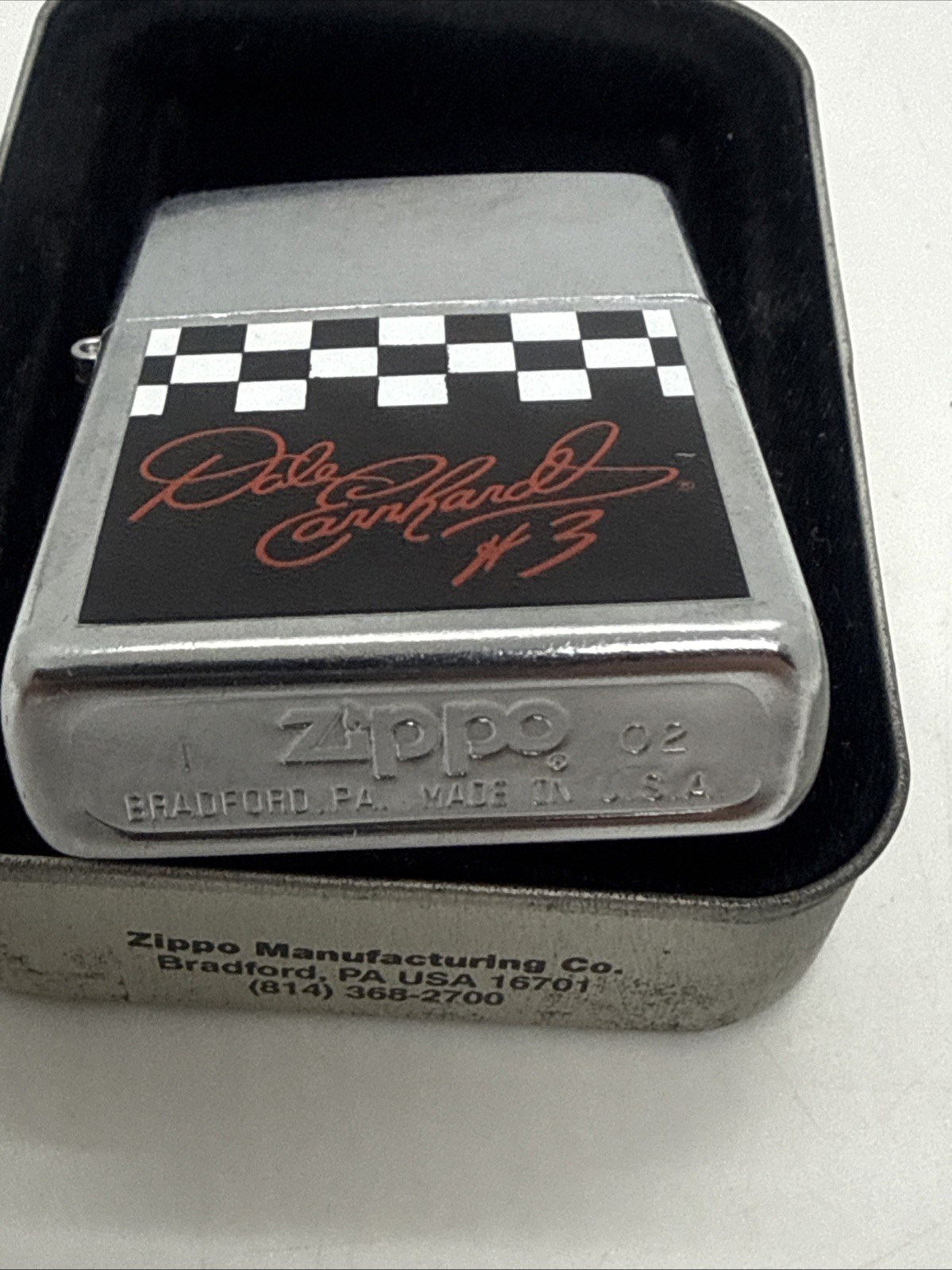 Vintage Dale Earnhardt Polished Chrome Zippo Unfired New – The Intimidator –