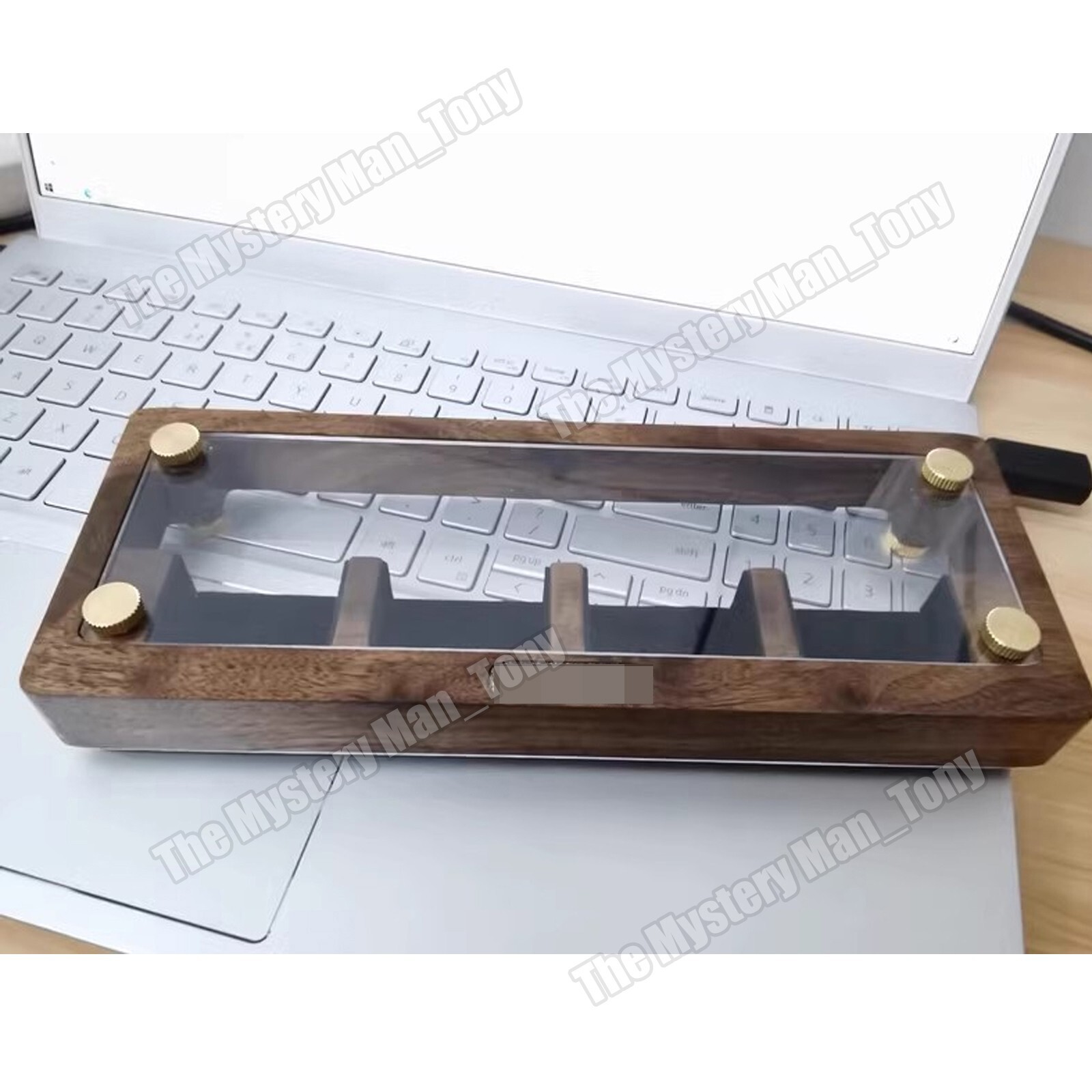 4 Slot Black Walnut Lighters Collection Display Case – for Zippo Lighters