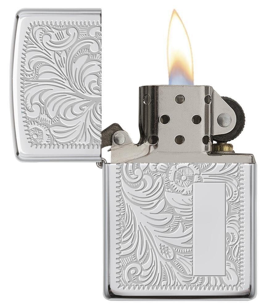 Zippo 352, Venetian Design, 2-Sided Design, High Polish Chrome Lighter
