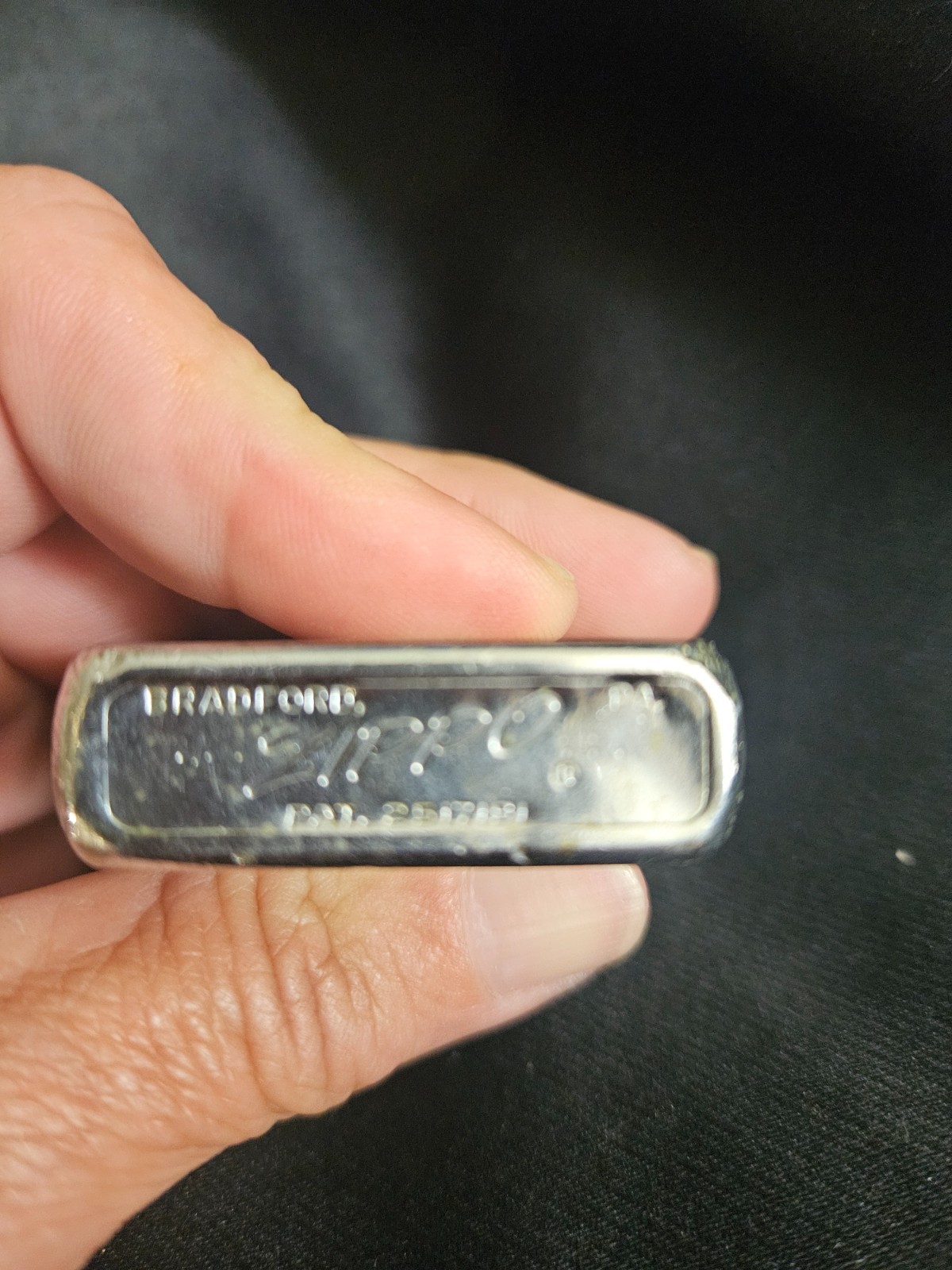 Vintage “ Western Pumps Zippo lighter – 1958 – Brushed metal finish – USED