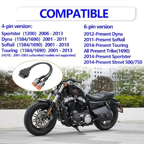 4pin 6pin Motorcycle OBD2 Diagnostic Adapter Cable 4pin 6pin 2 in 1 Fit for