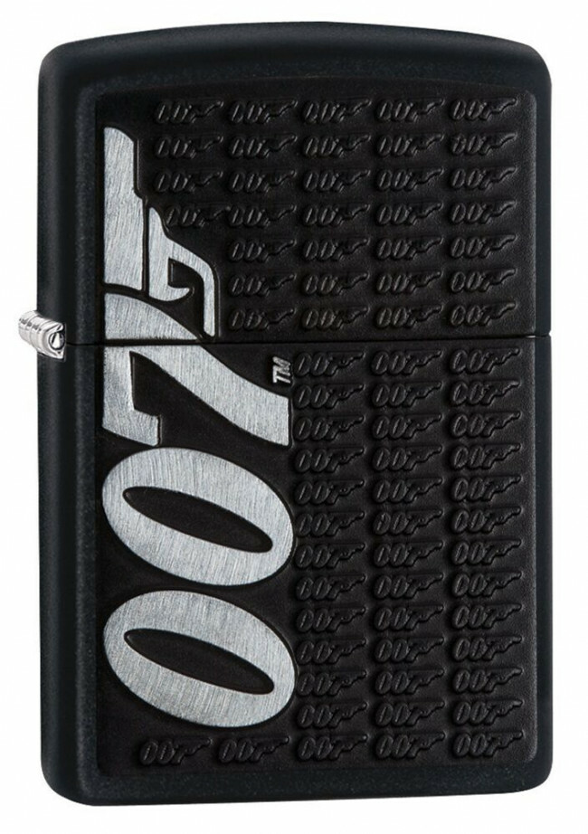 New Zippo Unisex Lighter James Bond 007 Gun Logo Black Matt Windproof RARE