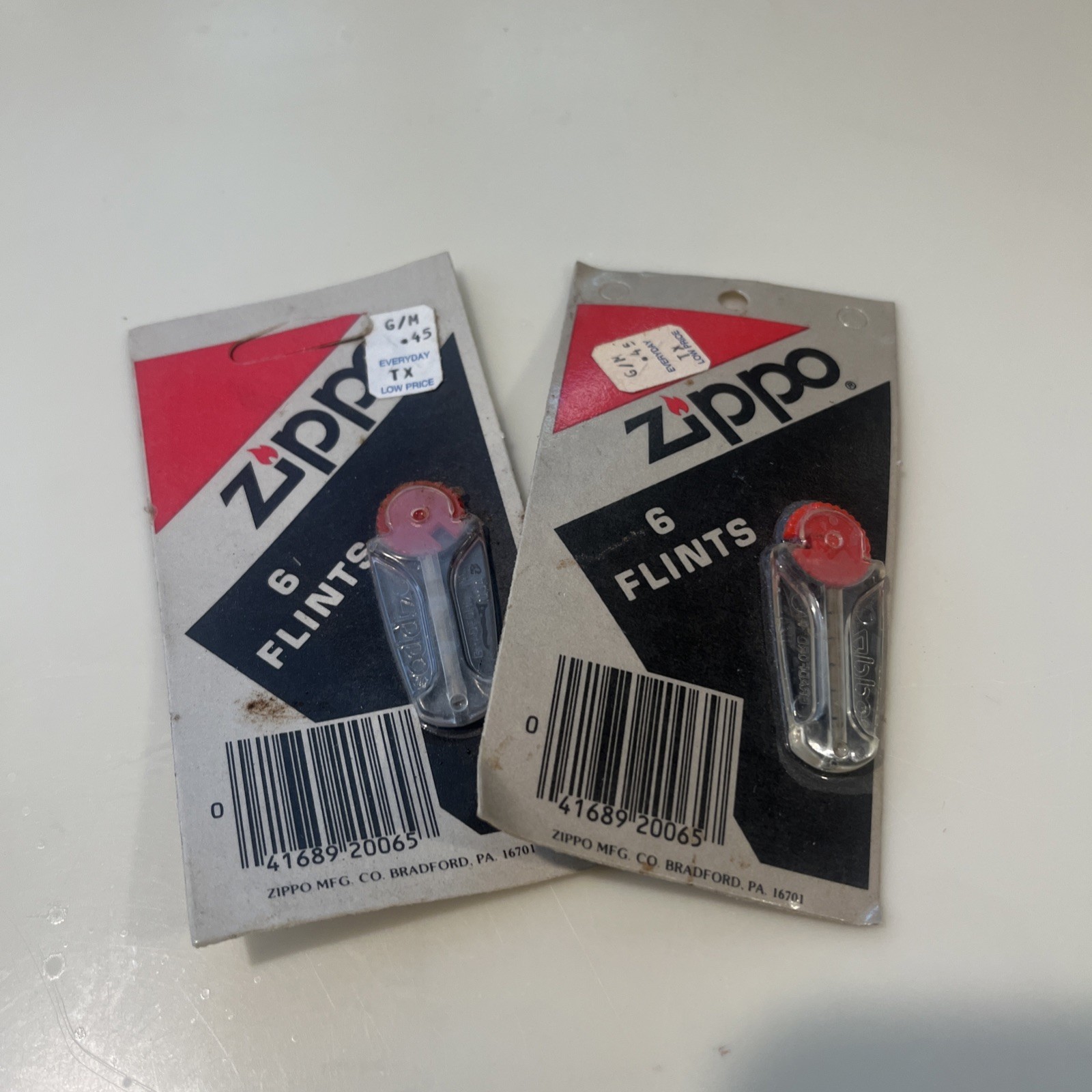 2 Zippo Flint Pack (6 Genuine Flints Per Pack) New in Sealed Pack US Seller