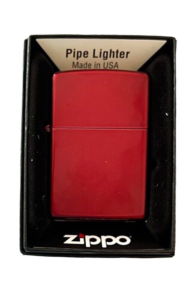 Zippo Windproof Candy Apple Red Pipe Lighter, GOLD Insert, 21063GPI, New In Box