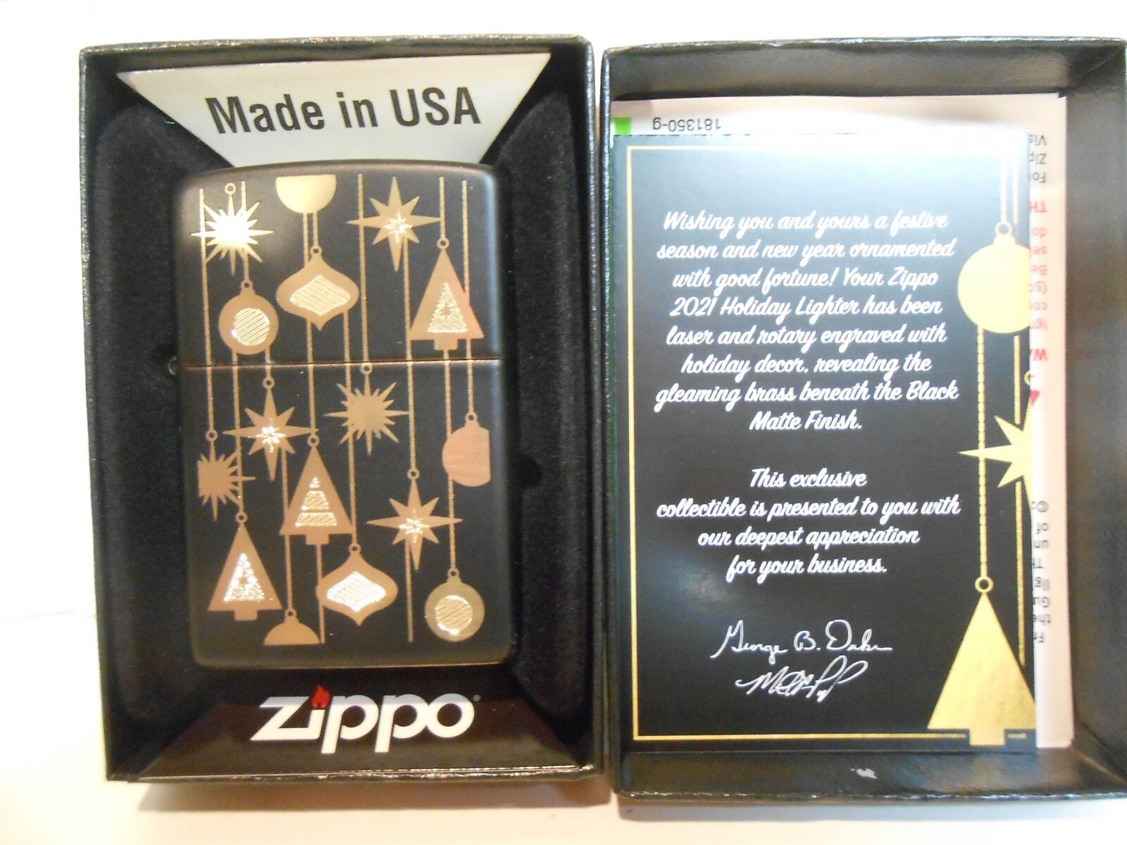 Zippo Christmas Season’s Greeting / Happy holiday Dealer Thank Lighter 2021
