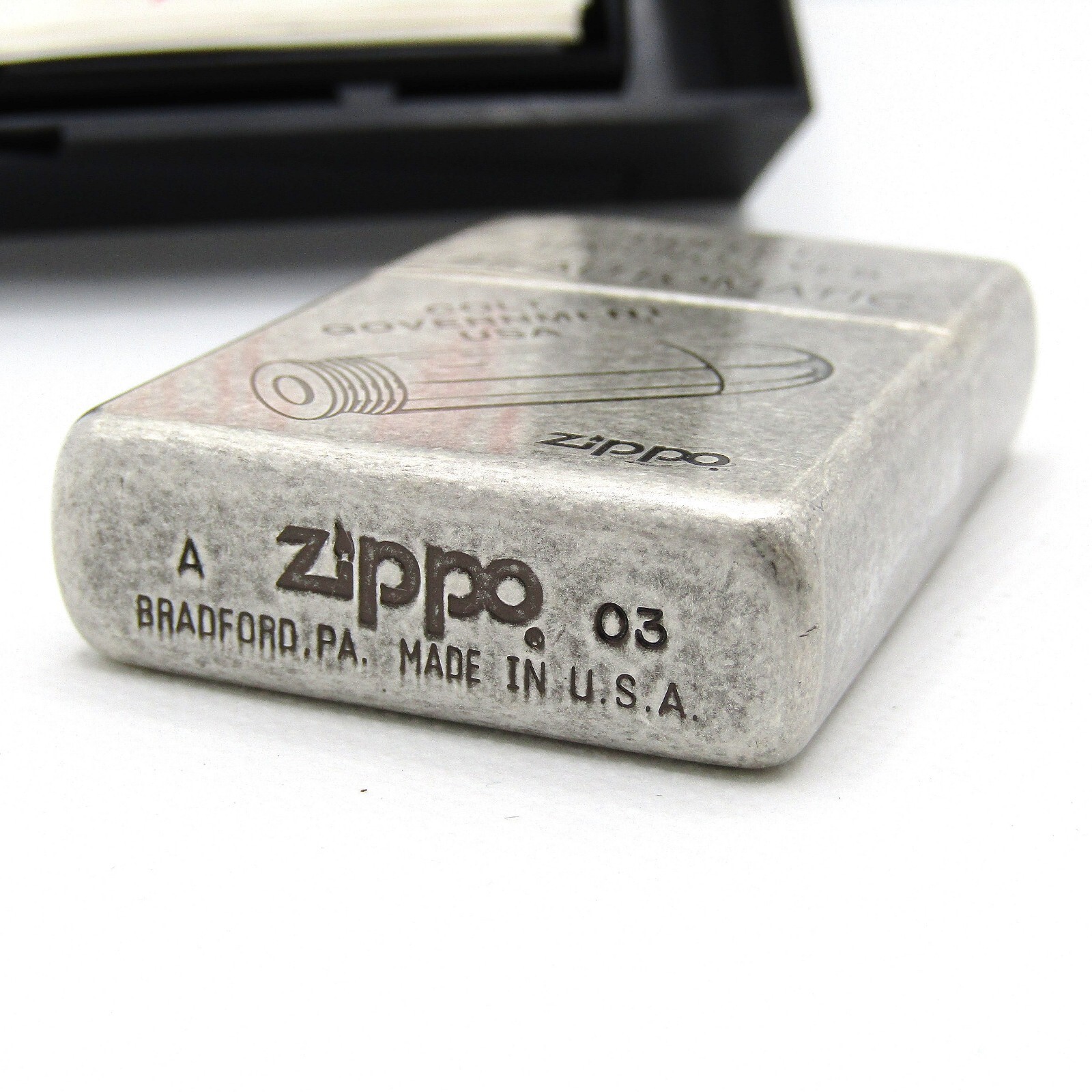 Colt Government 45 Automatic Bullet Zippo Oil Lighter 2003 Mint Rare