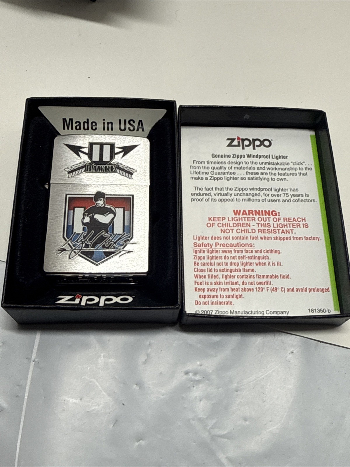 2012 Mykel Hawke Green Beret Autographed Chrome Zippo Lighter NEW