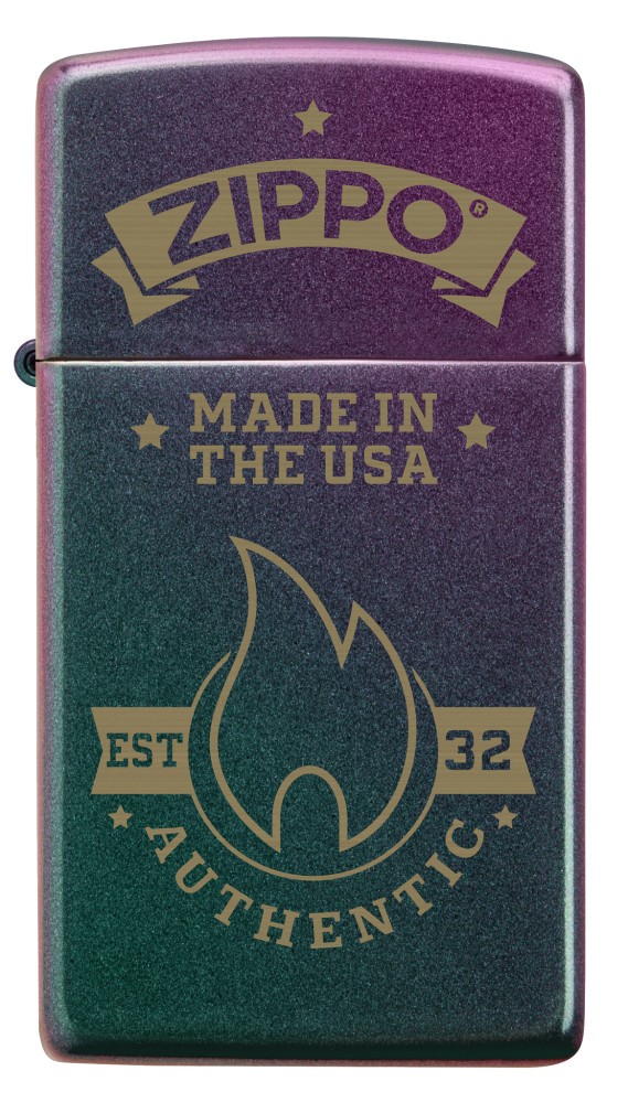 Zippo Authentic Zippo Design Slim Iridescent Windproof Pocket Lighter, 46838