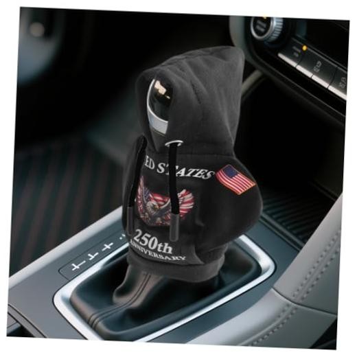 USA 250th Anniversary Gear Shift Cover – 4th of July Decorations Funny Car Black