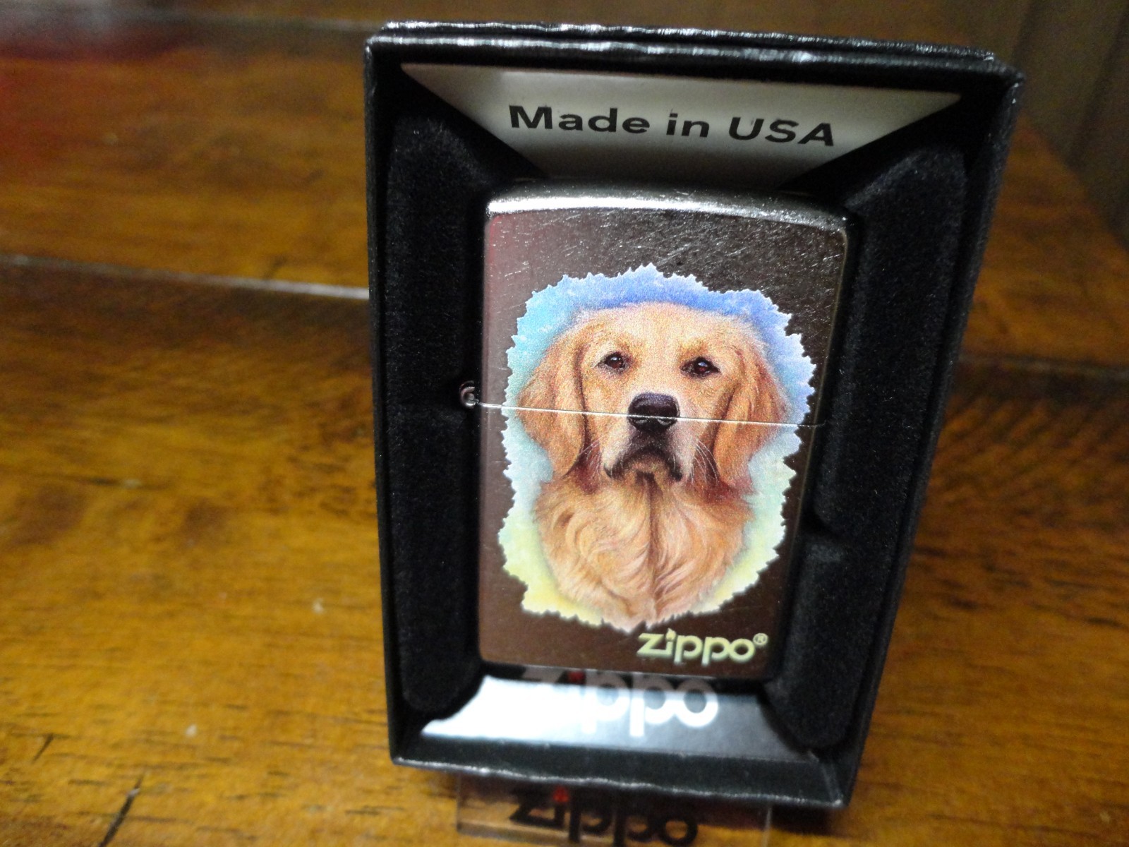 GOLDEN RETRIEVER DOG ZIPPO LOGO ZIPPO LIGHTER MINT IN BOX