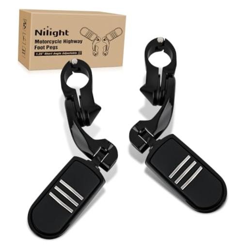 1-1/4″ Motorcycle Highway Pegs For Harley Davidson Short Angled Black #3
