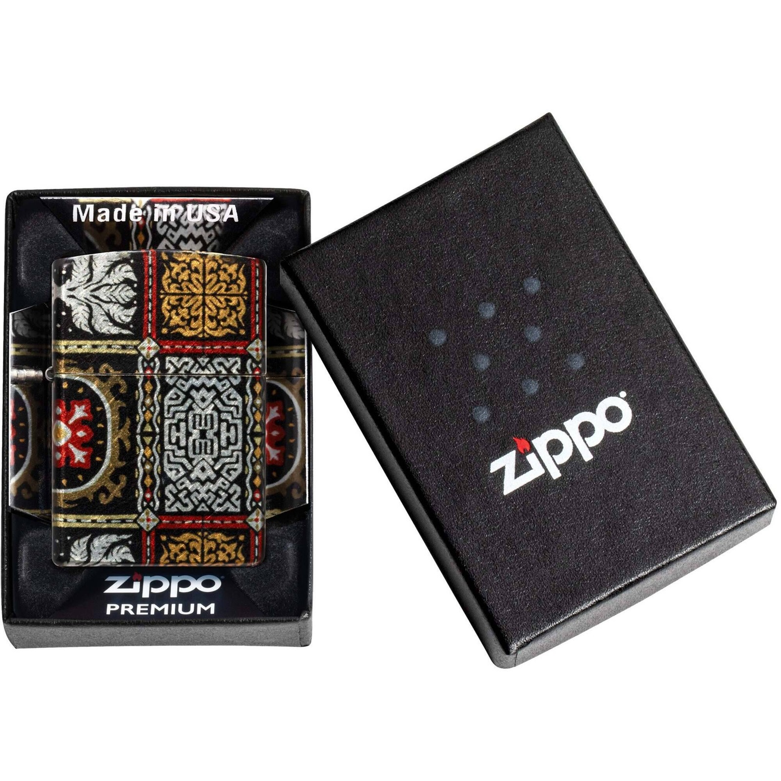 Zippo Windproof Lighter Tapestry Pattern Design Glimmering Metallic Finish 46146