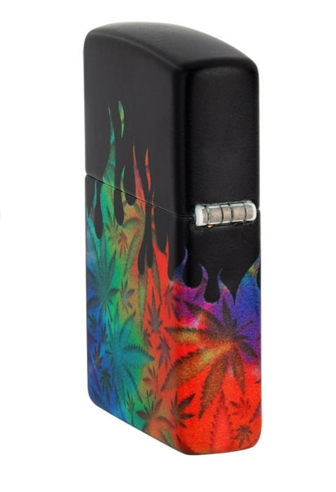 Zippo WIndproof Lighter With 4 side Colorful Marijuana Leaves, 49534, New In Box