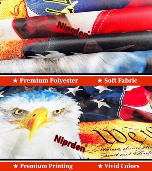 American Bald Eagle Flag 3×5 Ft We The People 1776 for 4th of July Memorial