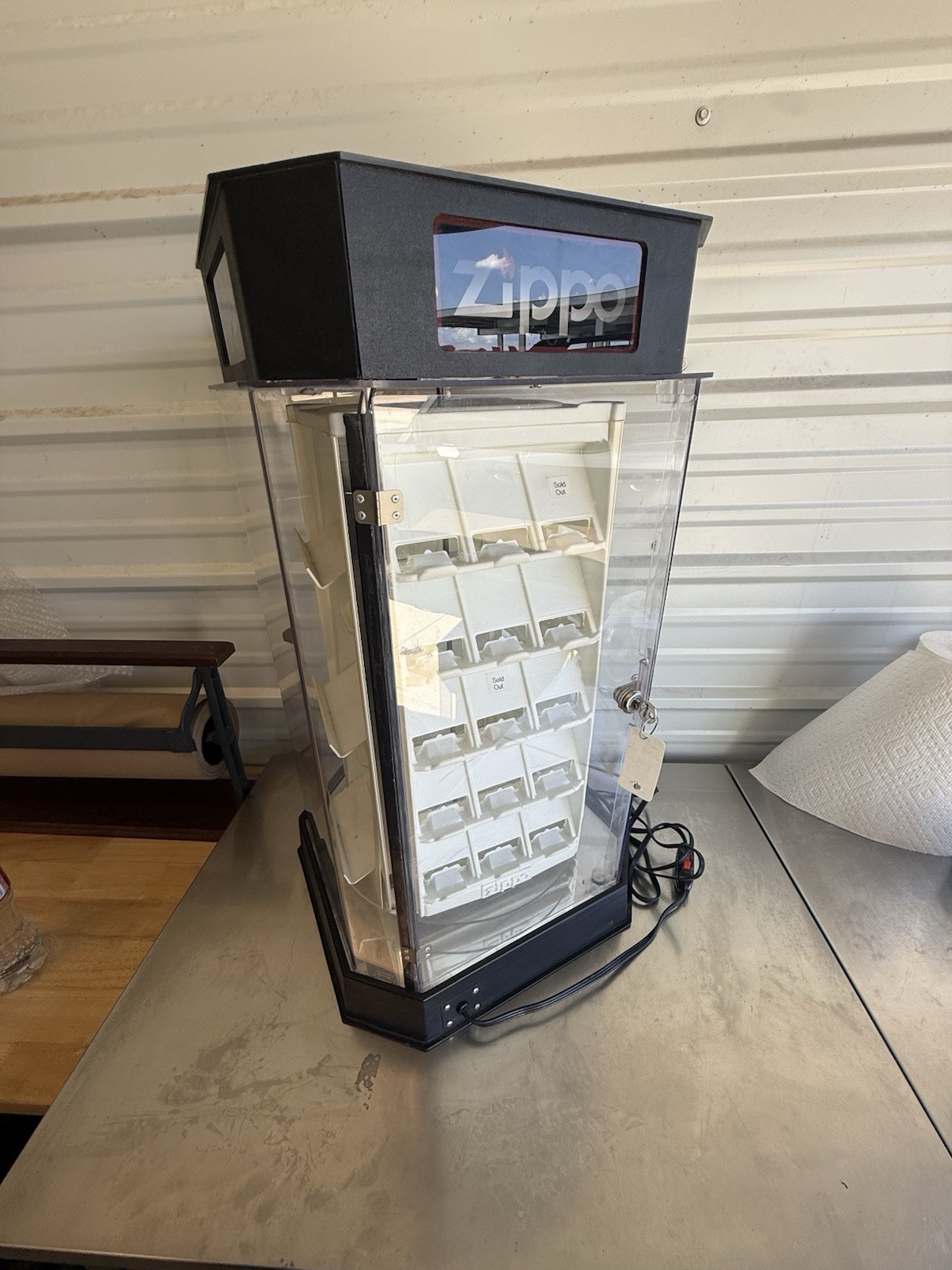 Zippo Lighter Store Advertising Rotating Light Up Display Case Working 27in Tall