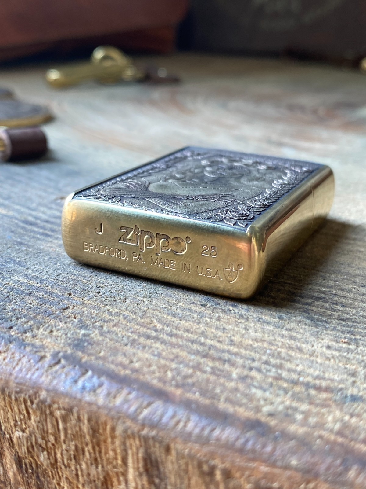 La Catrina | Dia de los Muertos 3D engraved | Brass Armor Zippo | Made in USA