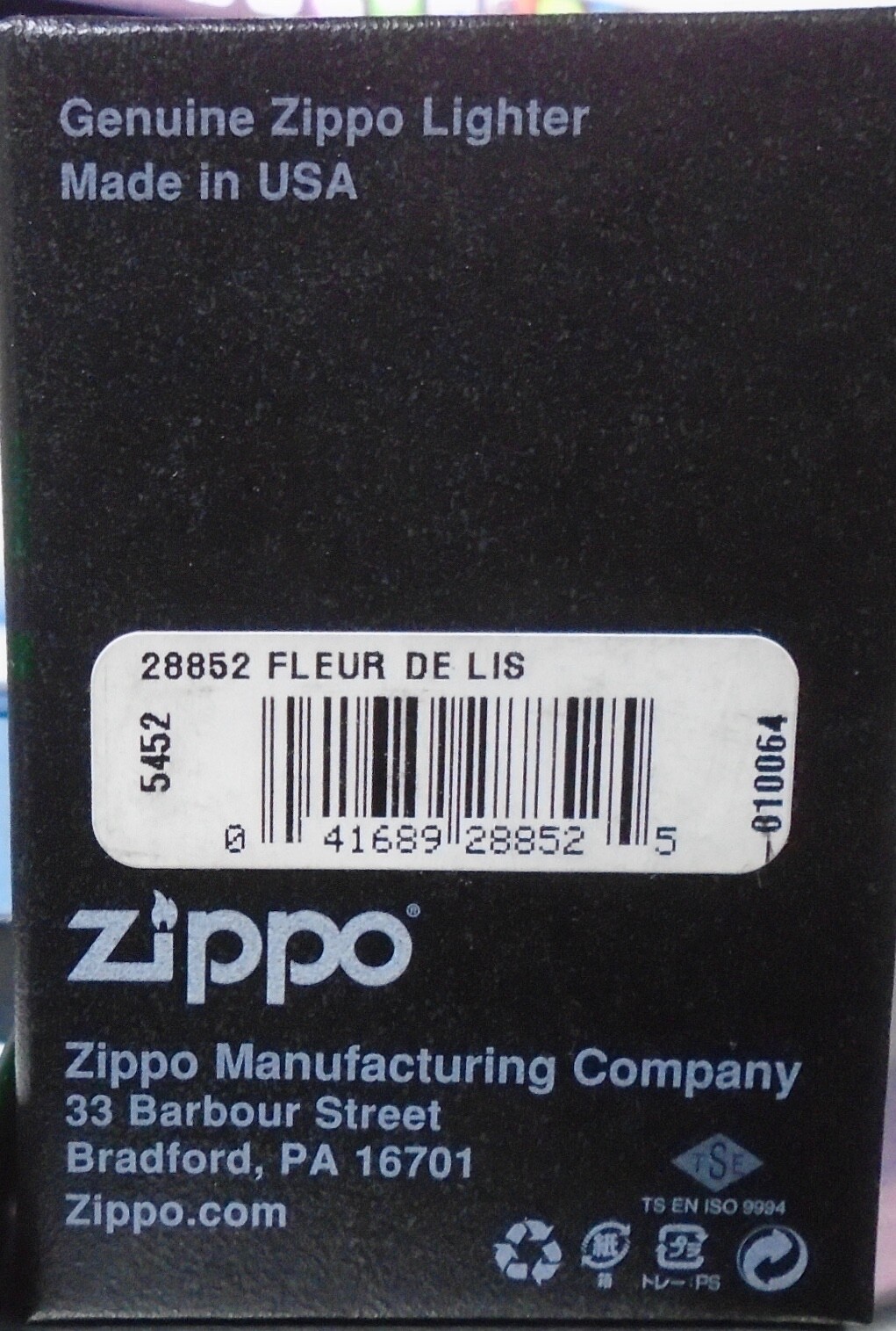 Zippo 28852 Diagonal Weave Chrome Finish Fleur De Lis New In Box February 2015