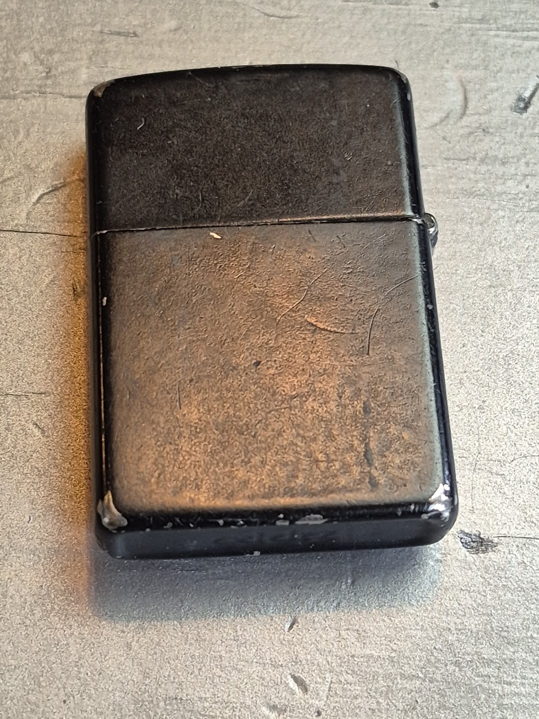 Zippo Harley Davidson First V Twin Black Matte Used 1993 Made in USA NEEDS FLINT
